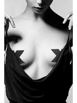 Bijoux de seins Flash Croix Noir