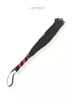 Martinet en cuir noir et rose