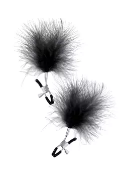 Pinces à seins plumeau noir - Sweet Caress