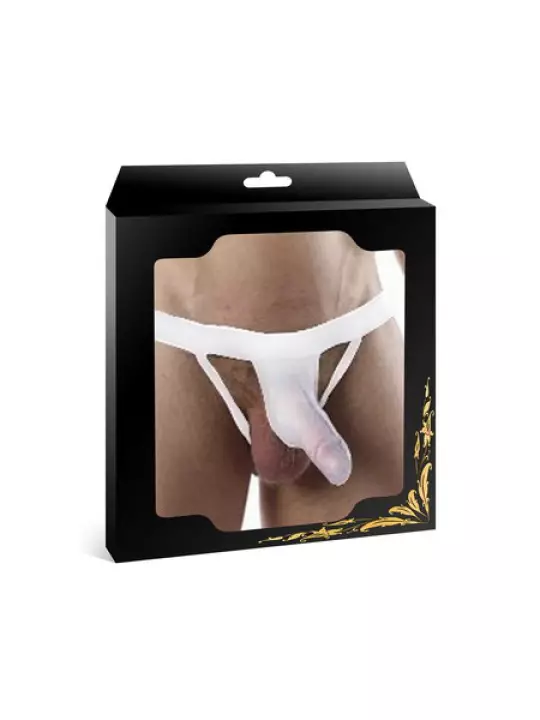 String blanc avec poche pour pénis