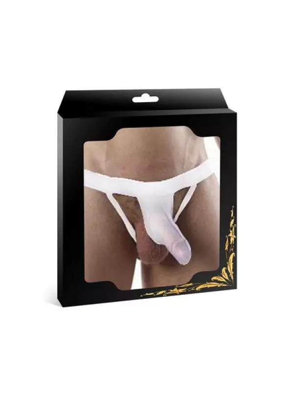 String blanc avec poche pour pénis
