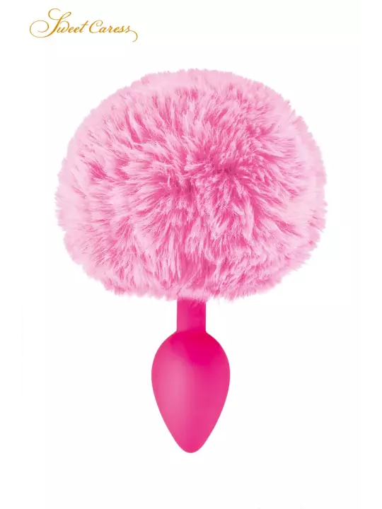Plug queue de lapin - rose