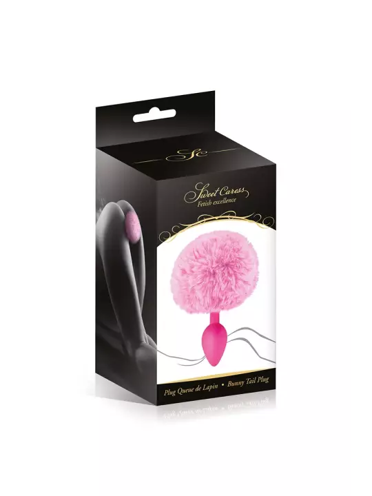 Plug queue de lapin - rose