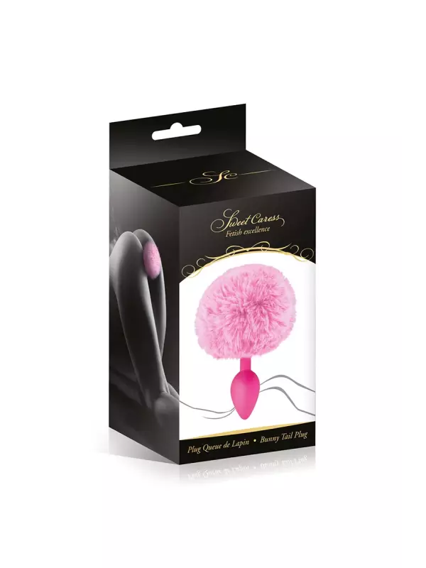 Plug queue de lapin - rose