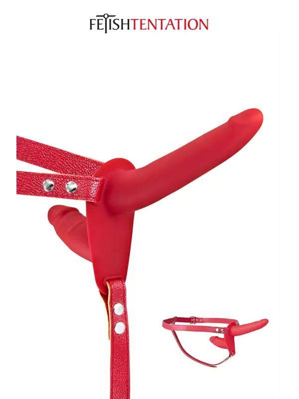 Double gode ceinture rouge - Fetish Tentation