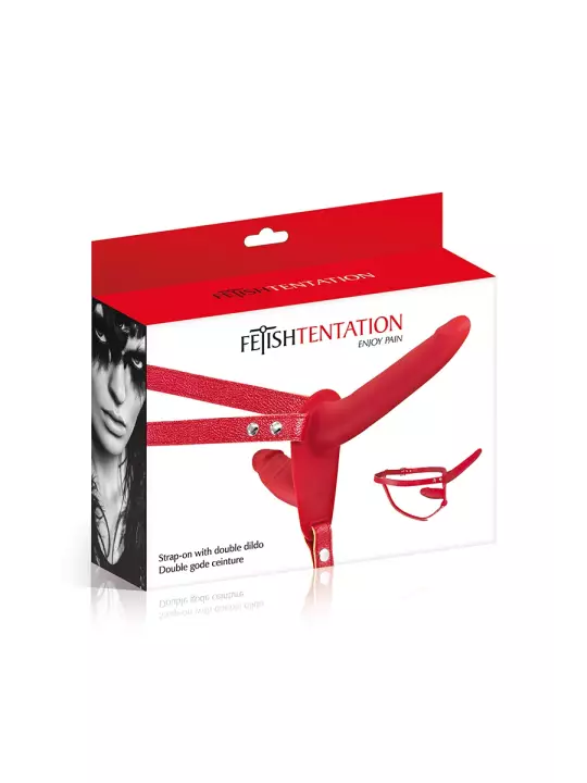 Double gode ceinture rouge - Fetish Tentation