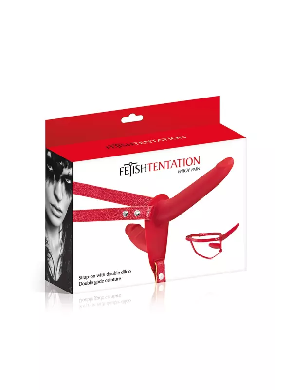 Double gode ceinture rouge - Fetish Tentation