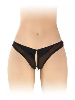 String ouvert avec perles Sophie - noir