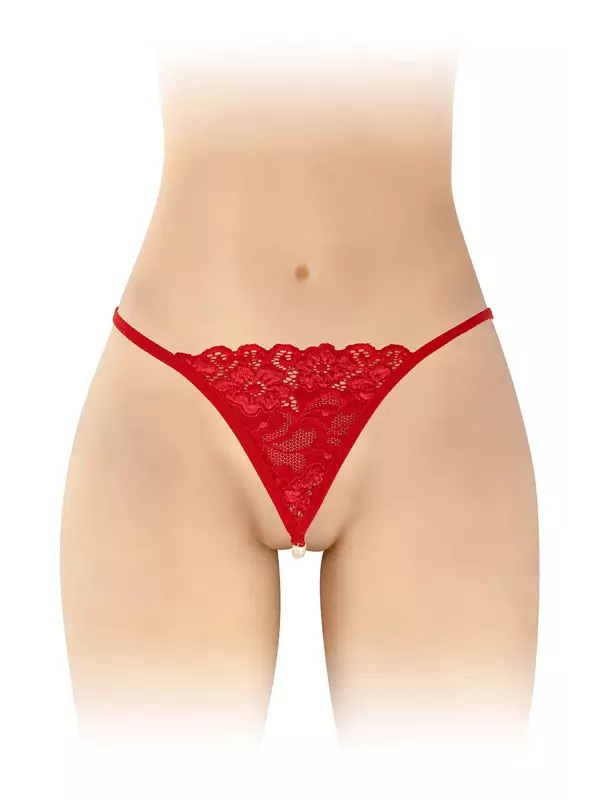 String avec perles Venusina - rouge