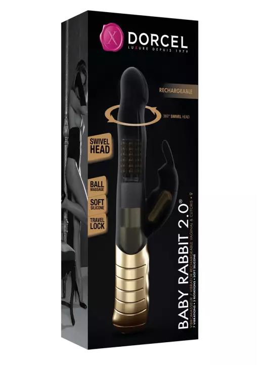 Vibro rechargeable Baby Rabbit noir 2.0 - Dorcel