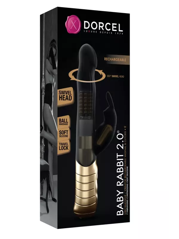 Vibro rechargeable Baby Rabbit noir 2.0 - Dorcel