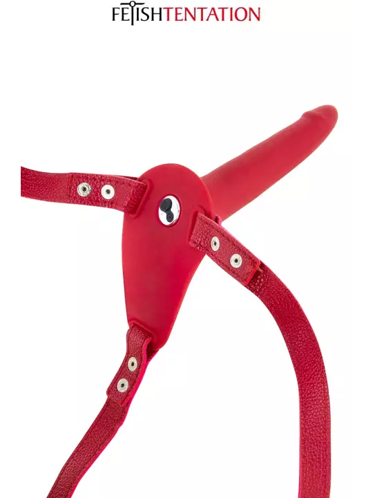 Gode ceinture rouge vibrant Fetish Tentation