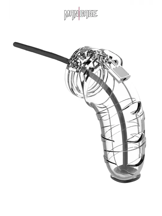 Cage de chasteté 12,5cm avec plug d'urètre - ManCage 17 Cage de chasteté 12,5cm avec plug d'urètre - ManCage 17