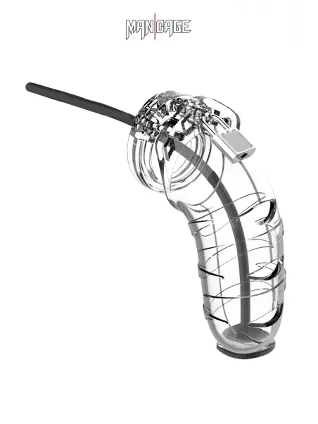 Cage de chasteté 12,5cm avec plug d'urètre - ManCage 17