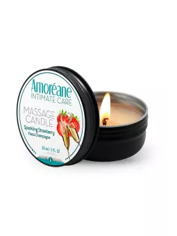 Bougie de massage vin petillant à la fraise - Amoreane