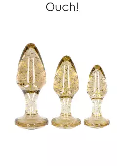 Set 3 plugs pailletés dorés en acrylique - Ouch!