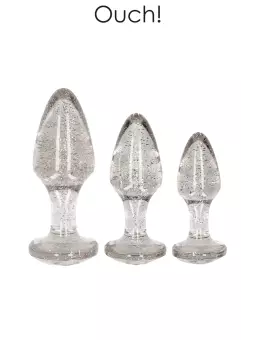 Set 3 plugs pailletés argentés en acrylique - Ouch!