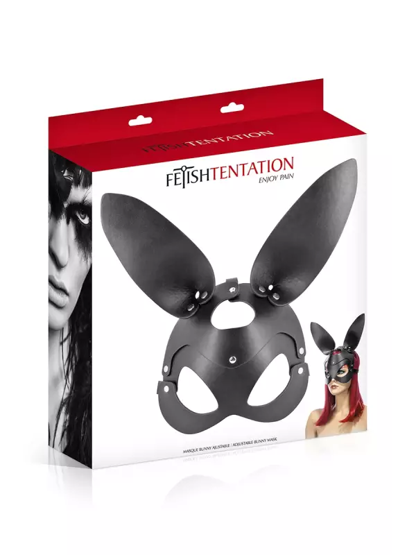 Masque bunny simili cuir réglable - Fetish Tentation