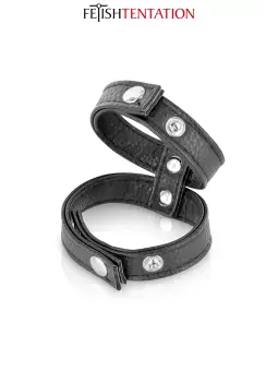 Double cockring simili cuir - Fetish Tentation