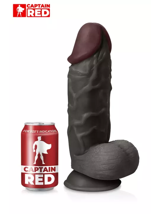 Gode XXL The Strong Black 26 x 6,5 cm - Captain Red