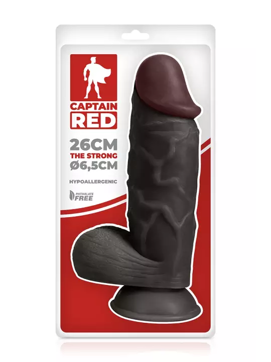 Gode XXL The Strong Black 26 x 6,5 cm - Captain Red