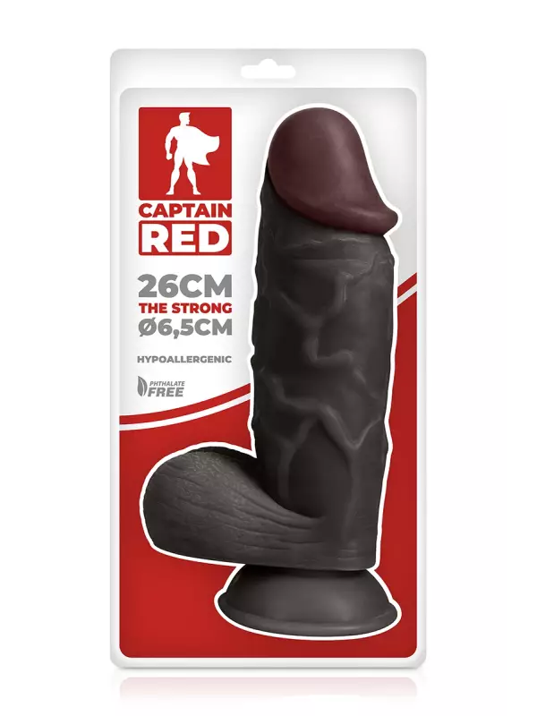 Gode XXL The Strong Black 26 x 6,5 cm - Captain Red