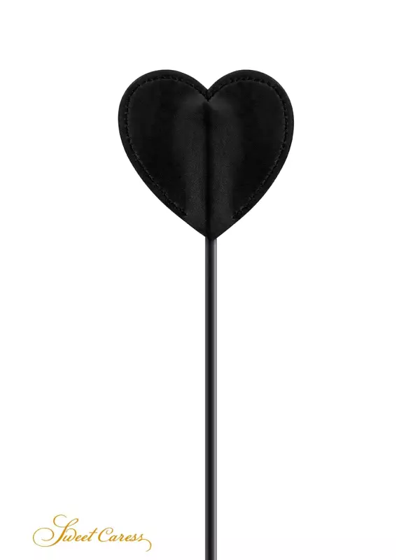 Tapette coeur avec pompon noir - Sweet Caress