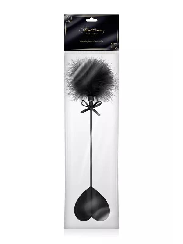 Tapette coeur avec pompon noir - Sweet Caress