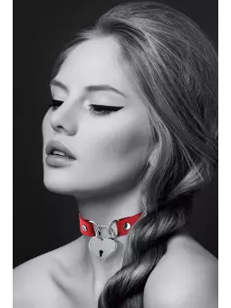 Collier rouge cadenas coeur - Bijoux Pour Toi