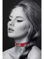 Collier Fetish rouge avec anneau - Bijoux Pour Toi