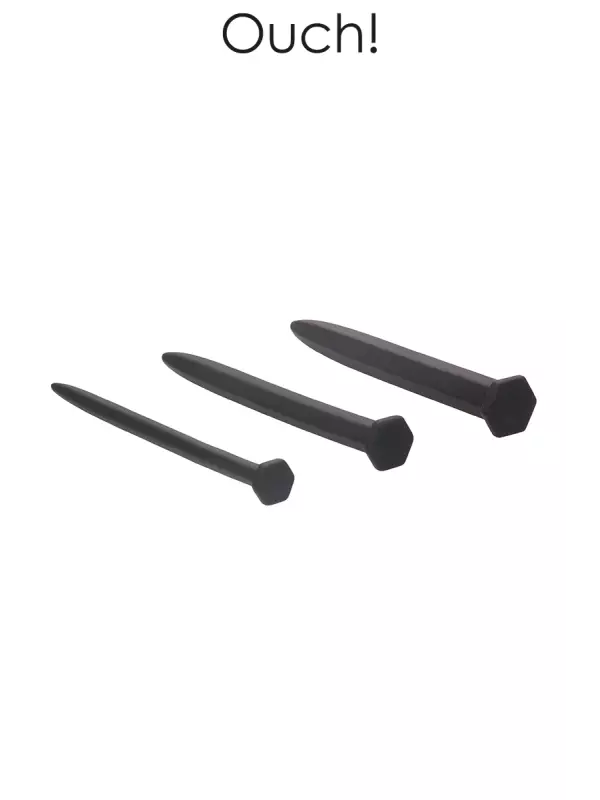 Set de 3 plugs urétraux Grands clous - Ouch!