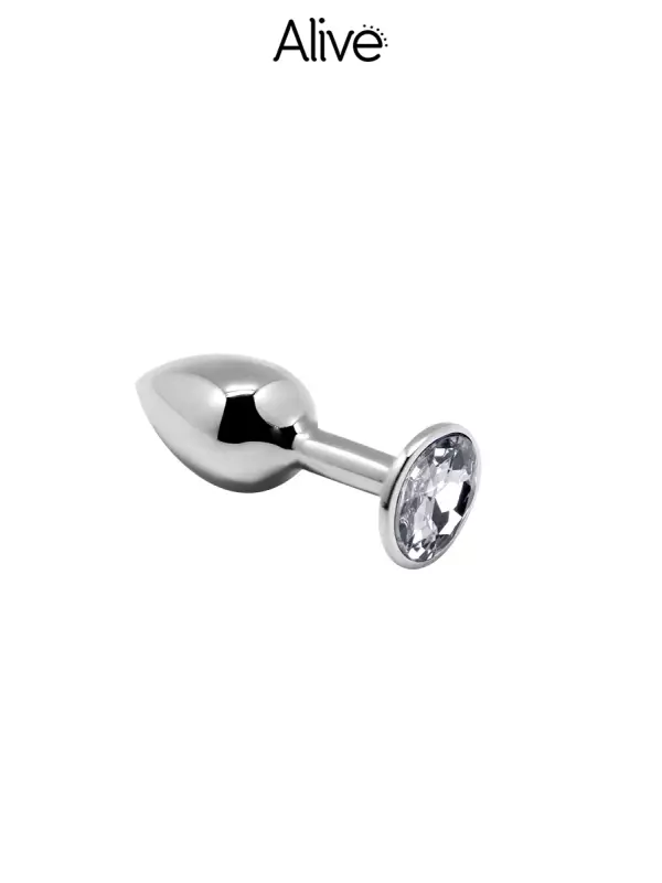 Plug métal bijou transparent S - Alive
