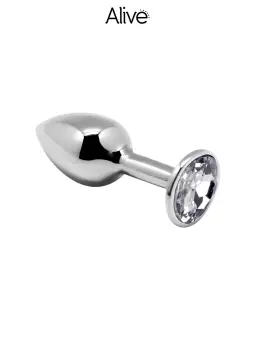 Plug métal bijou transparent L - Alive