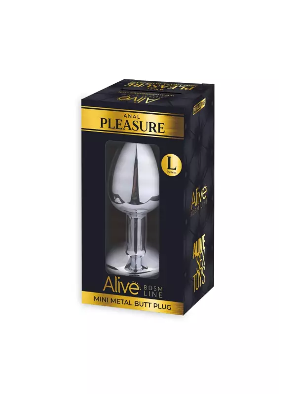 Plug métal bijou transparent L - Alive