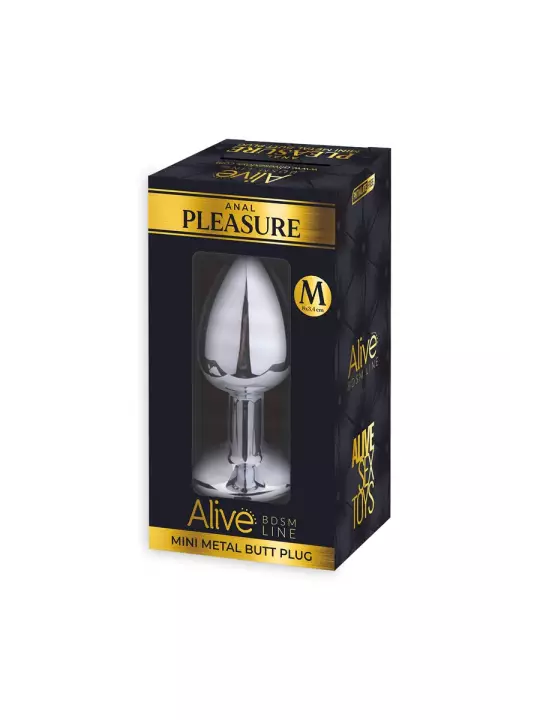Plug métal bijou rouge M - Alive
