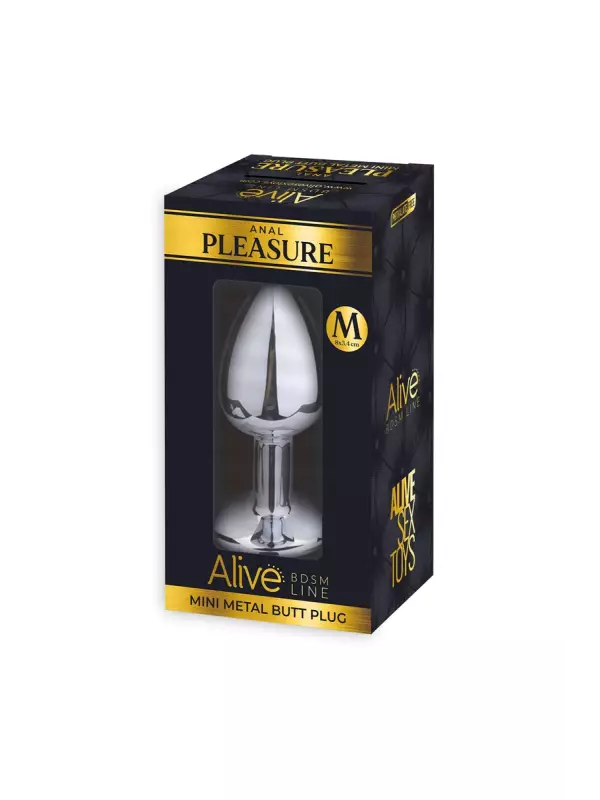 Plug métal bijou noir M - Alive