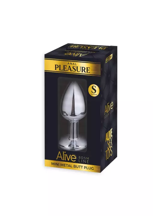 Plug métal bijou rose S - Alive
