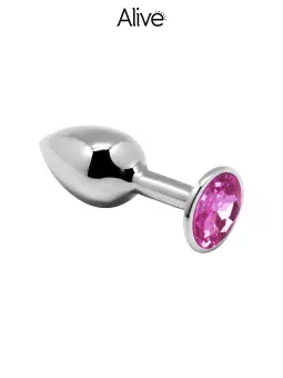 Plug métal bijou rose L - Alive