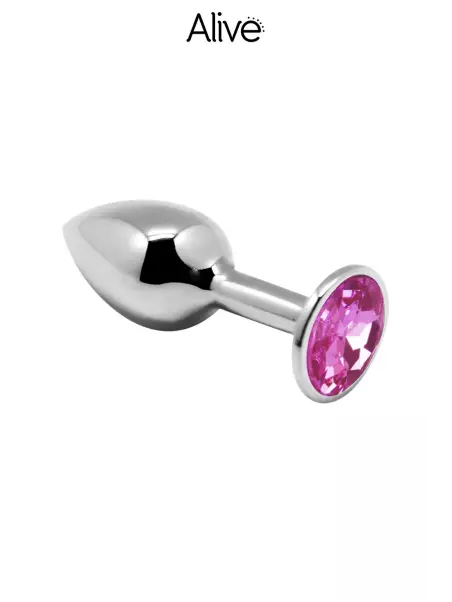 Plug métal bijou rose L - Alive