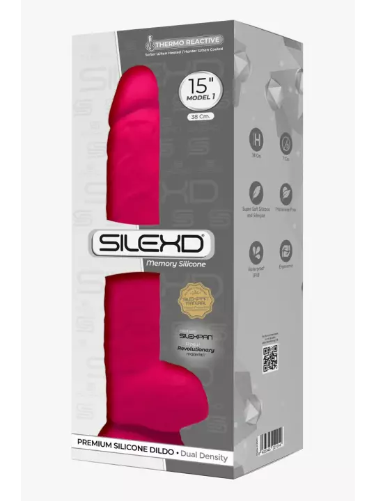 Gode XXL double densité Rose 38 x 7 cm - SilexD