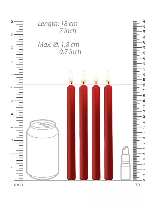 4 bougies SM rouges Large - Ouch!