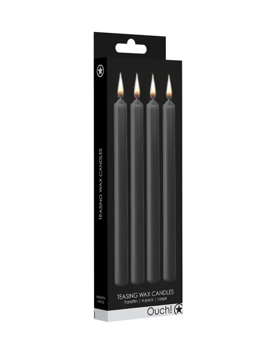 4 bougies SM noires Large - Ouch!