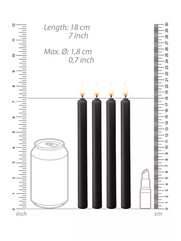 4 bougies SM noires Large - Ouch!