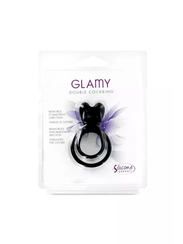 Double Cockring noir Glamy
