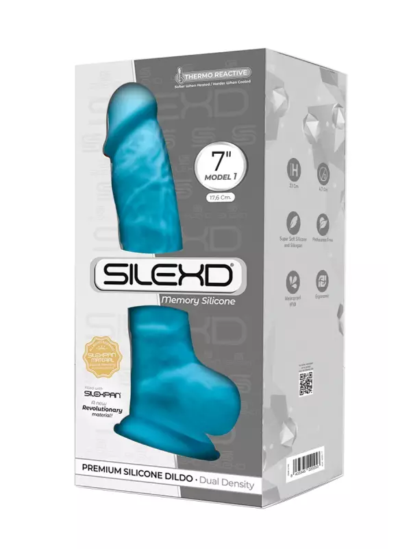 Gode double densité bleu 17,5 cm - SilexD