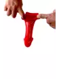 Gaine de pénis semi-réaliste rouge 19x4,5 cm - Zizi