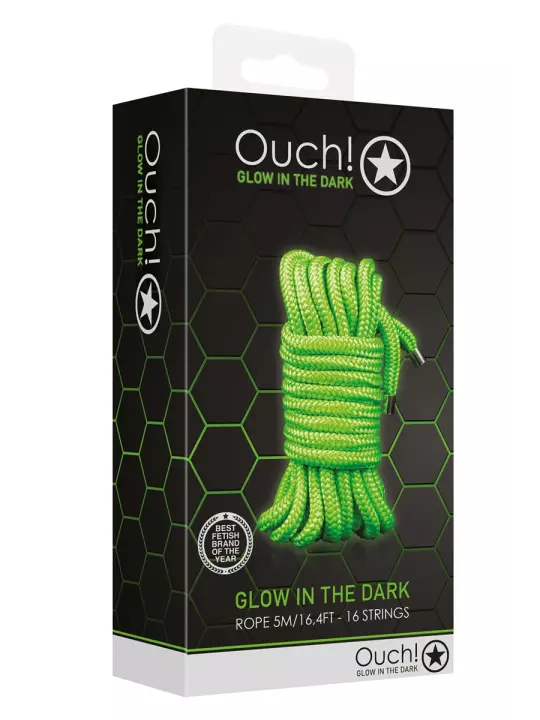 Corde de bondage phosphorescente 5m - Ouch