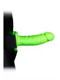 Gode-ceinture creux phosphorescent  18cm - Ouch
