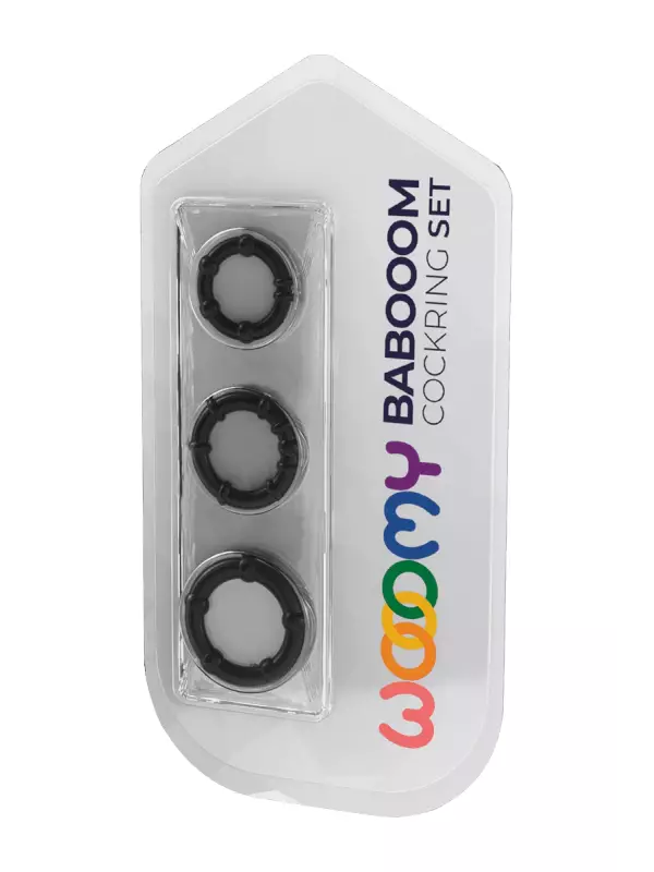 Set 3 Cockrings noir Babooom - Wooomy