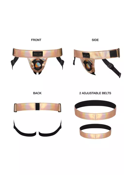 Harnais Curious holographique rose gold - Strap On Me Harnais Curious holographique rose gold - Strap On Me